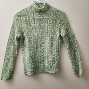 Susan Lucci Vintage Y2k Stretch Lace Top Seafoam Green M Fairy Cottagecore Boho